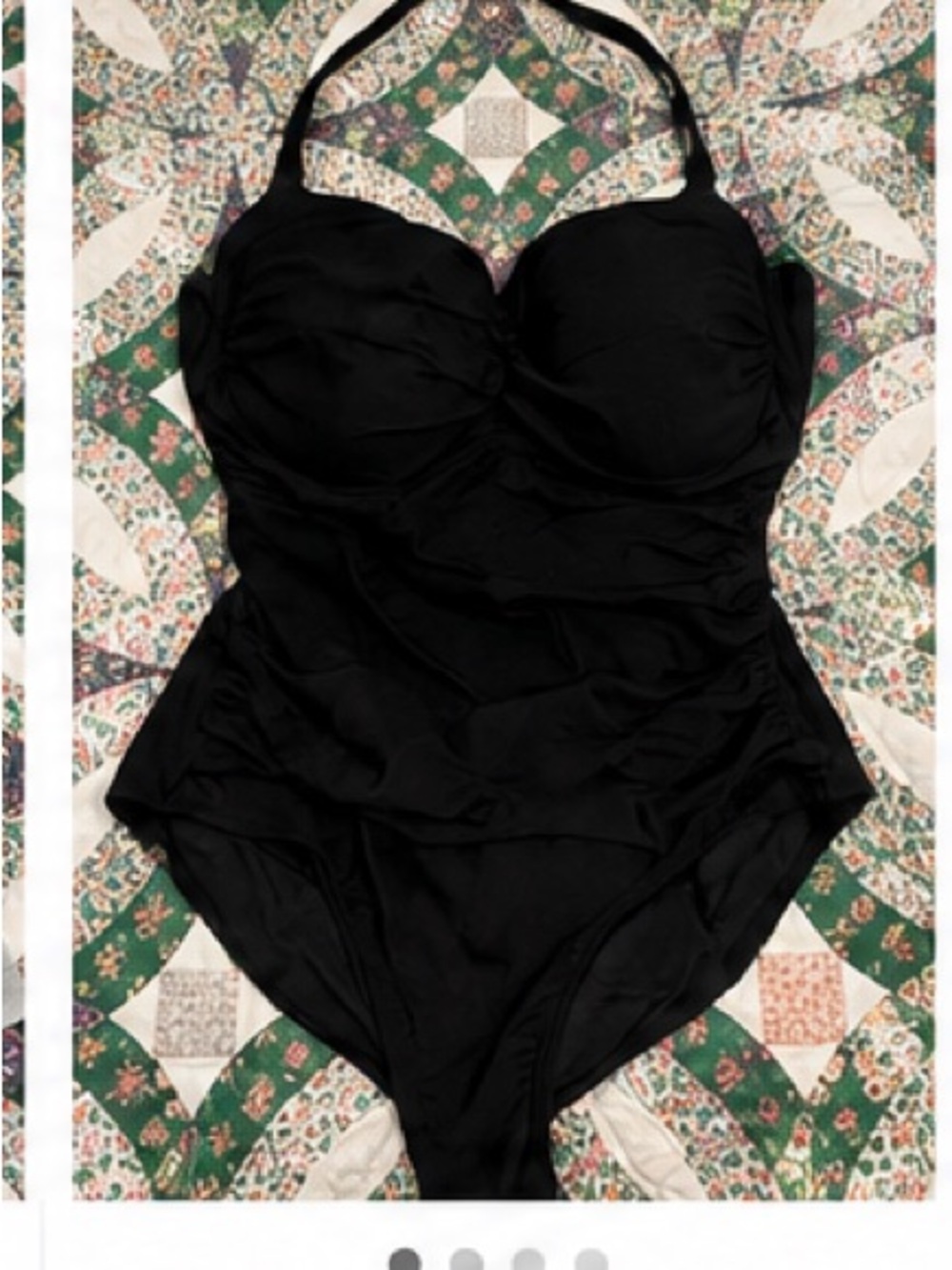 Anne Cole Black One-Piece Halter Swimsuit